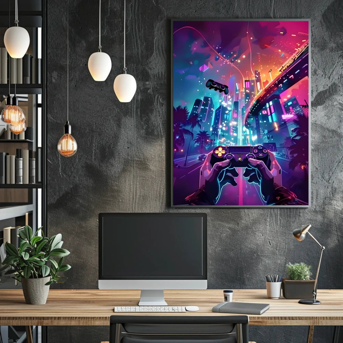 Neon Gaming Odyssey Poster