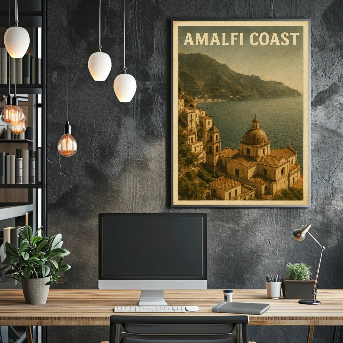 Amalfi Coast Vintage Travel Vintage Poster
