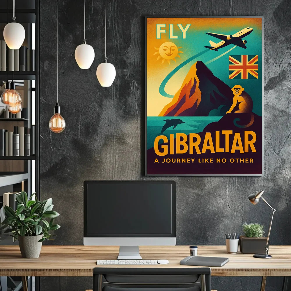 Gibraltar Adventure Vintage Art Travel Poster PosterGoat