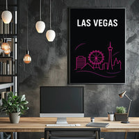 Las Vegas Neon Skyline Poster PosterGoat
