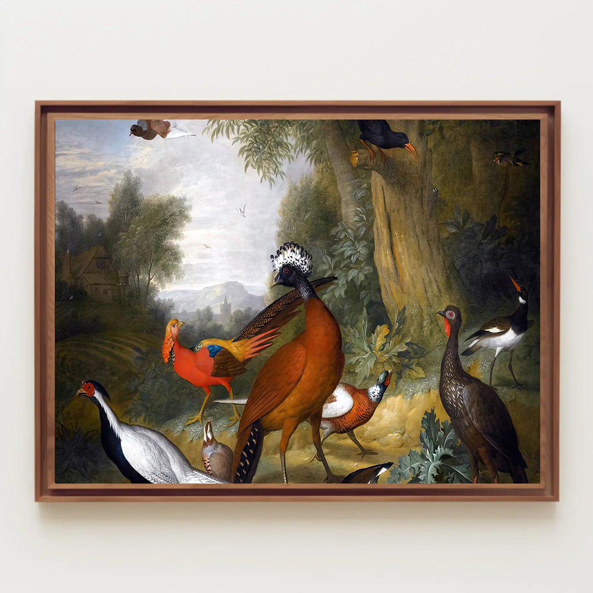 Exotic Birds in Idyllic Landscape Animal Poster