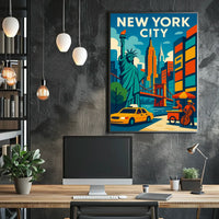 New York City Poster Vibrant Cityscape For Home Decor