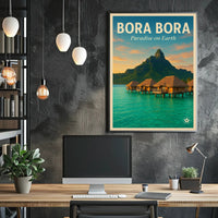 Bora Bora Vintage Travel Poster: Serene Overwater Paradise PosterGoat