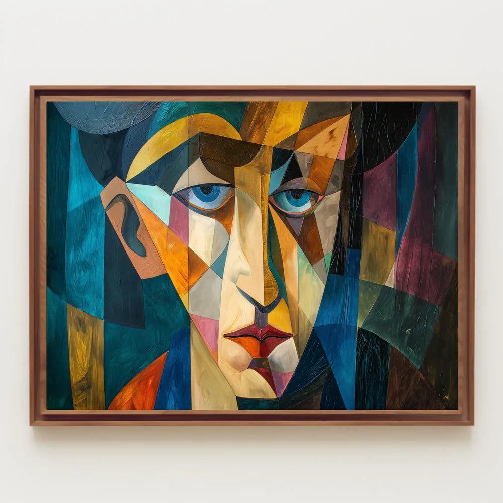 Cubist Modernist Human Face Abstract Art Poster