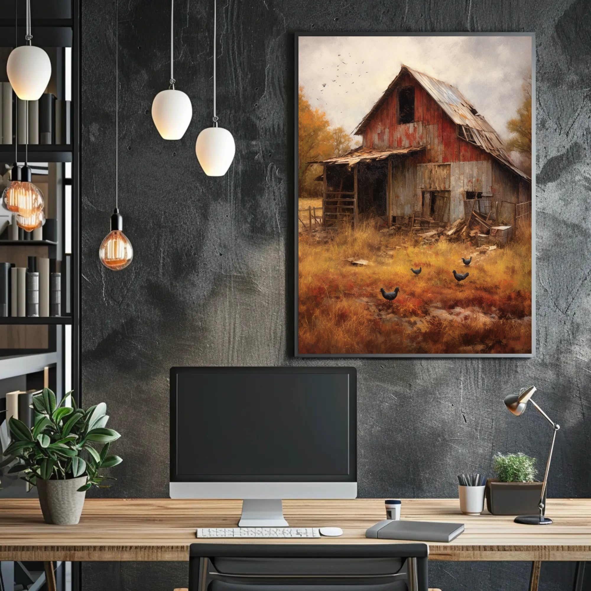 Abandoned Barnyard Travel Poster Art Print Decor