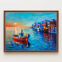 Serene Sunset Harbor Poster