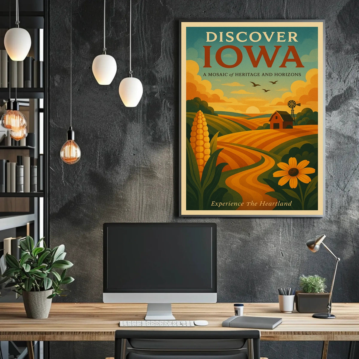 Discover Iowa A Mosaic of Heritage and Horizons Poster