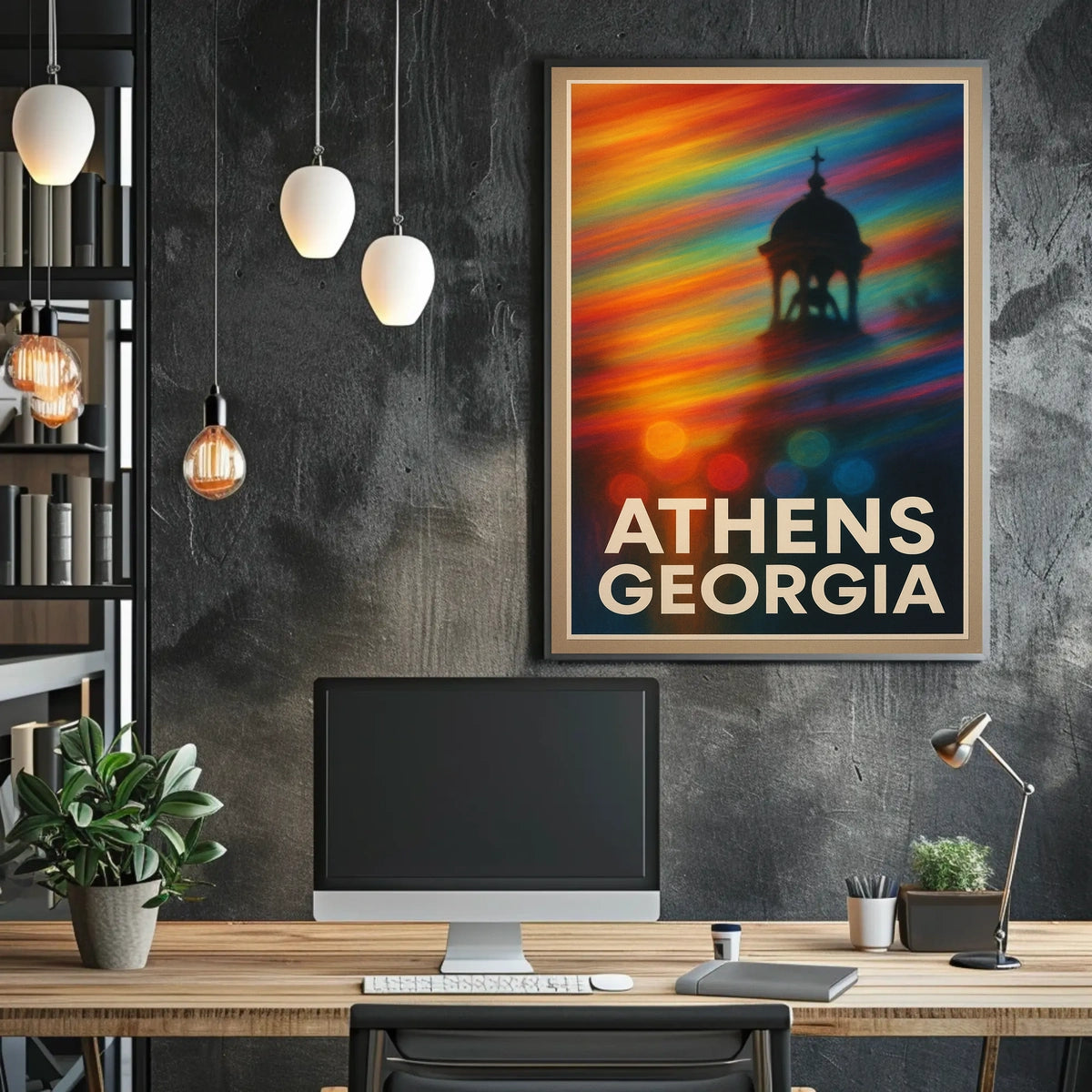 Athens Georgia Wanderlust Decor Scenic Typography Poster