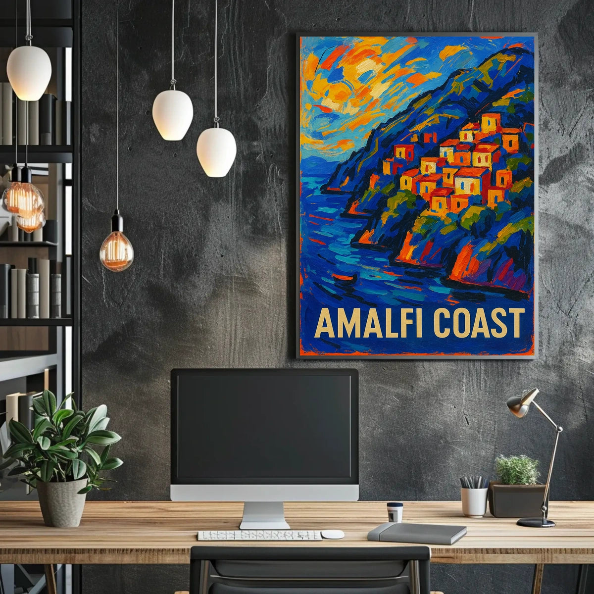 Amalfi Coast Poster 18x24 Coastal Wall Art Decor Print