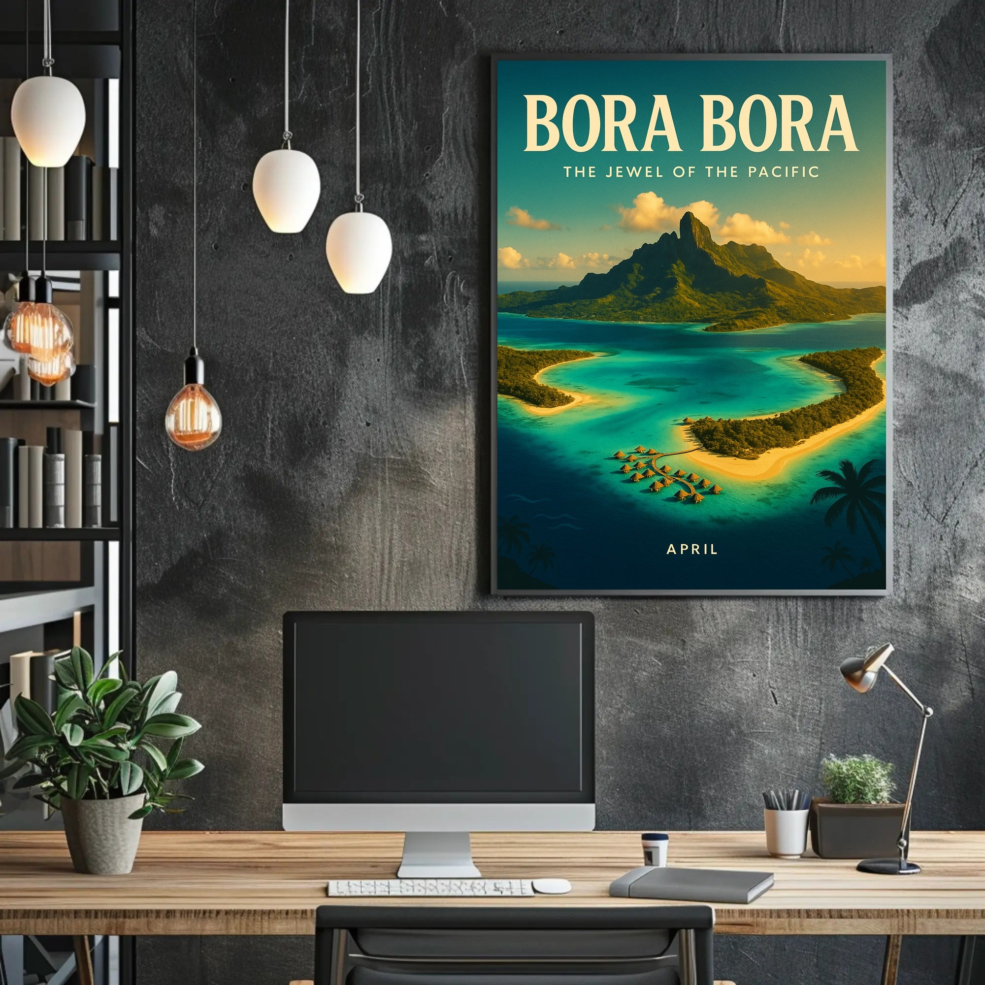 Breathtaking Bora Bora Paradise Vintage Travel Poster PosterGoat