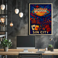 Welcome to Sin City Poster Neon Night Cityscape Urban Decor