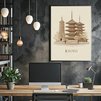 Kyoto Architectural Illustration Poster