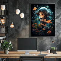 Oceans Whimsy Underwater Adventure Colorful Corals Fantasy Digital Painting Dreamer Poster