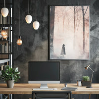 Solitary Figure Mystery Solitude Watercolor Poster