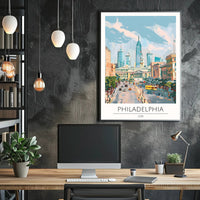 Philadelphia Skyline Art Poster PosterGoat