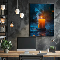 Ethereal Candle Flame Meditation Art Poster PosterGoat