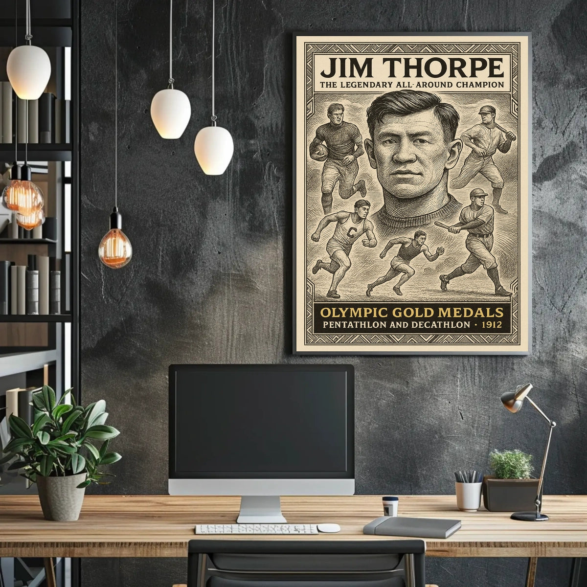 Legendary Champion Commemorative Jim Thorpe Poster