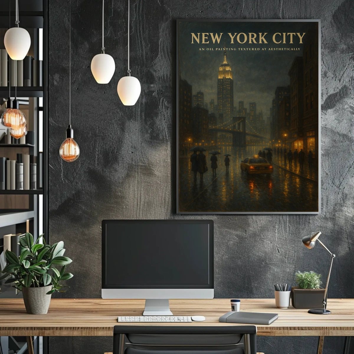 New York City A Night in the Rain Poster