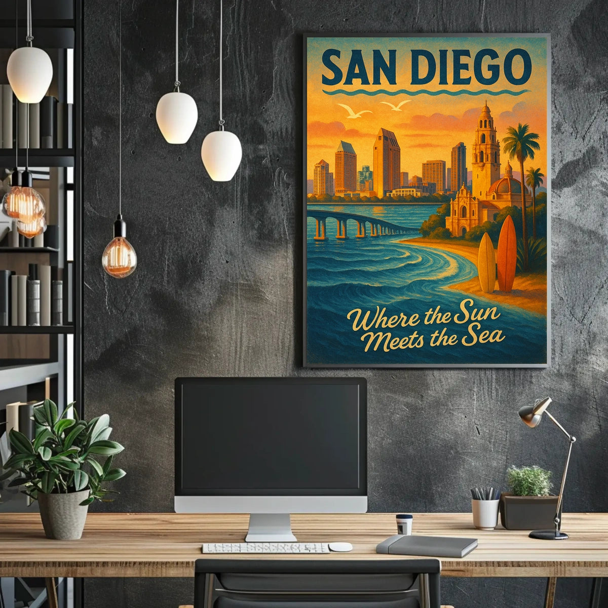San Diego Where The Sun Meets The Sea Poster