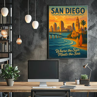 San Diego Where The Sun Meets The Sea Poster