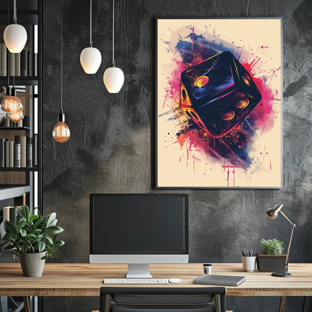 Vibrant Dice Explosion Poster