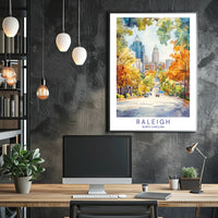 Raleigh Cityscape Poster PosterGoat