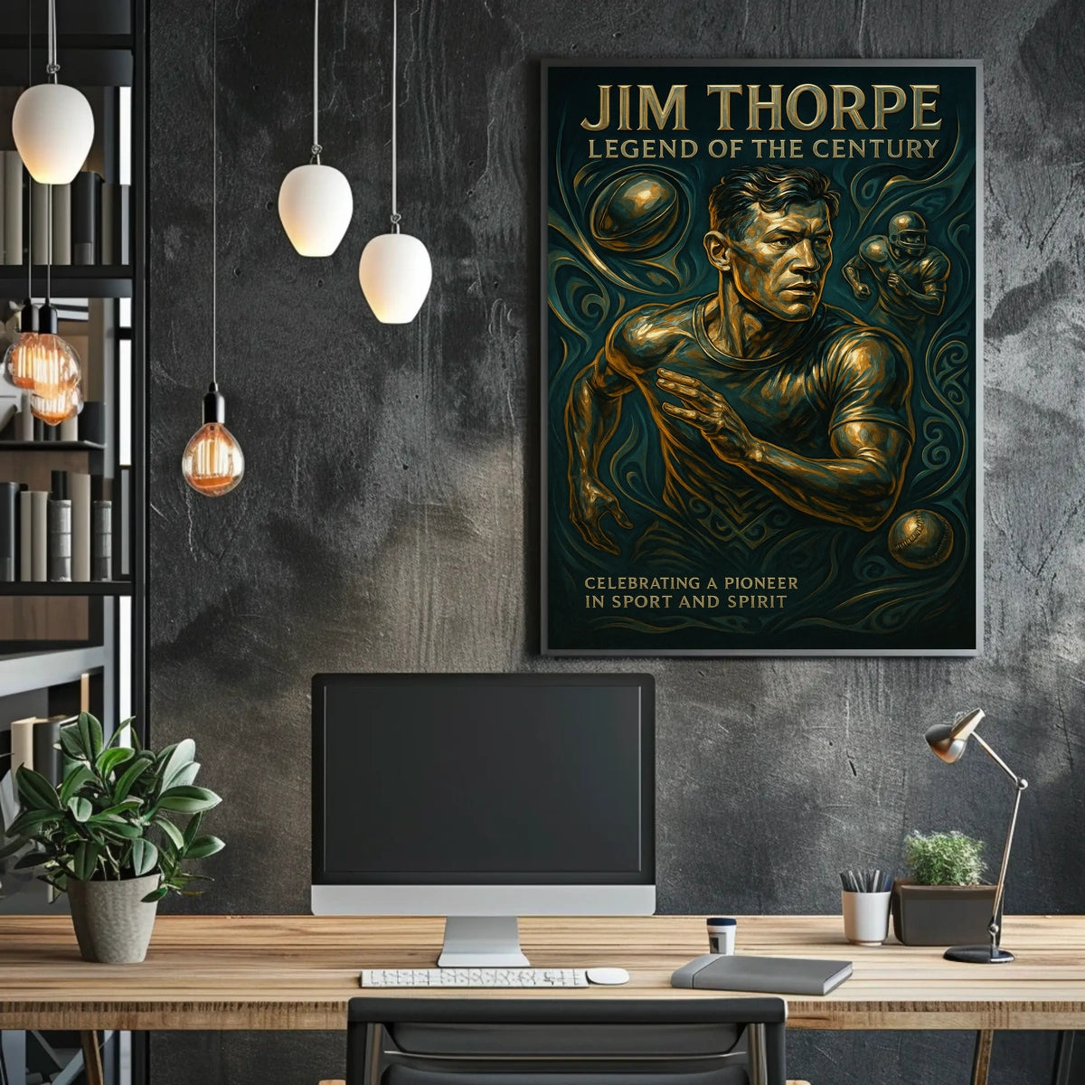 Jim Thorpe Iconic Sports Legend Poster