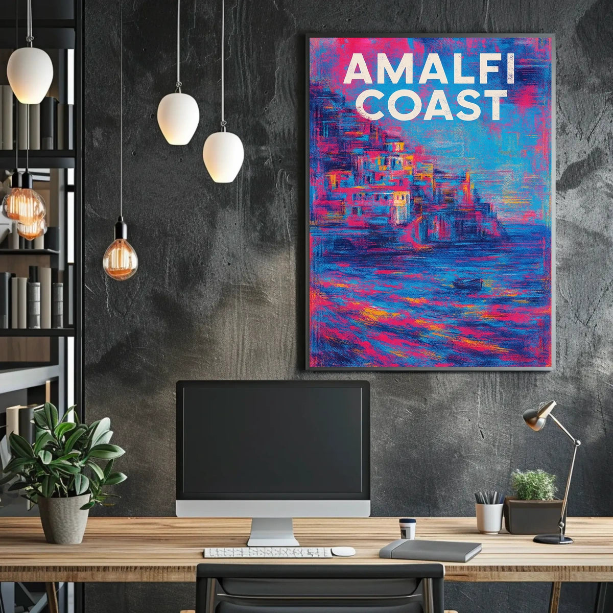 Amalfi Coast Poster Wall Art 18x24 Scenic Coastal Decor