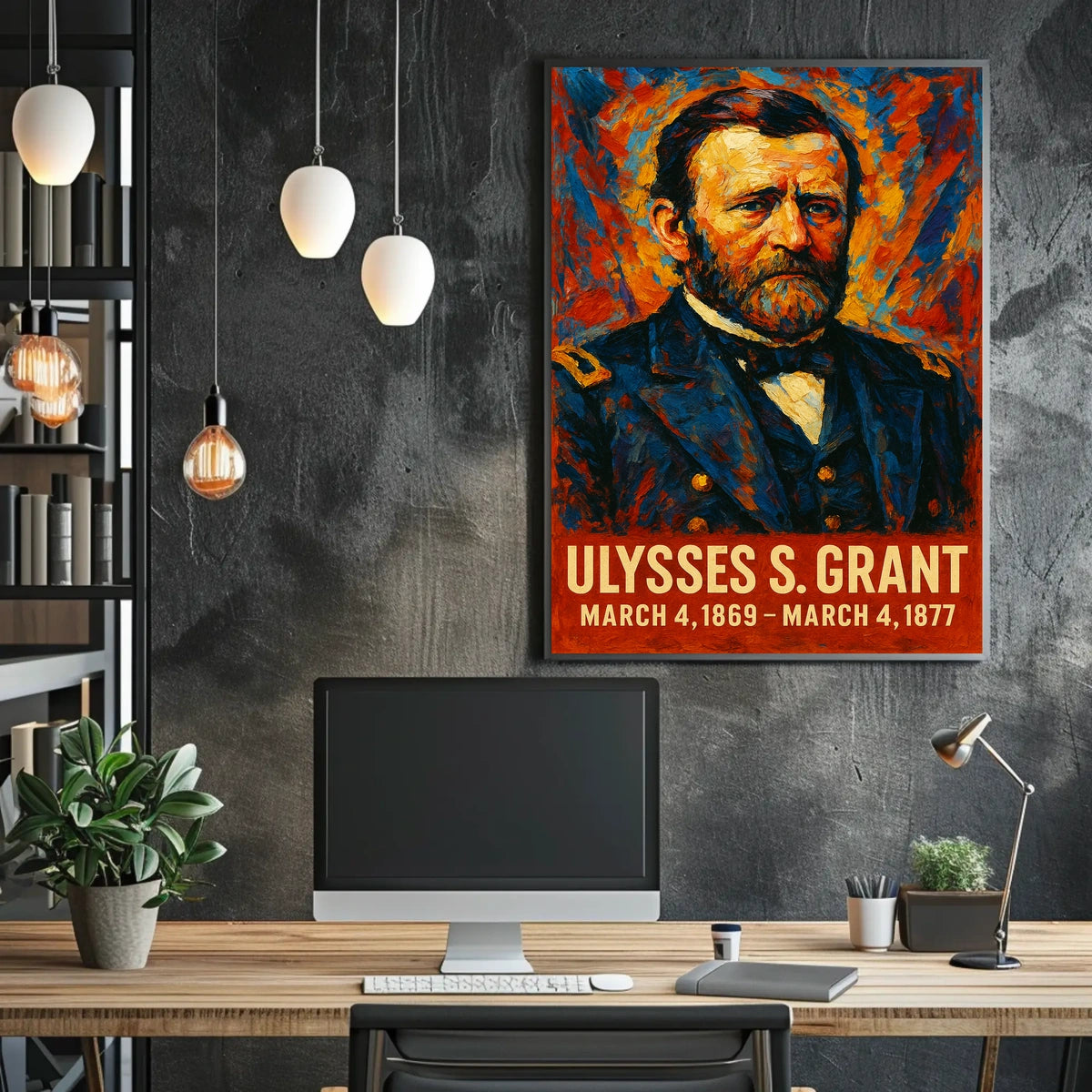 Ulysses S. Grant 18th President of the United States Glitch Hop Art Poster