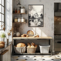 Taj Mahal Grayscale Serenity Travel Poster