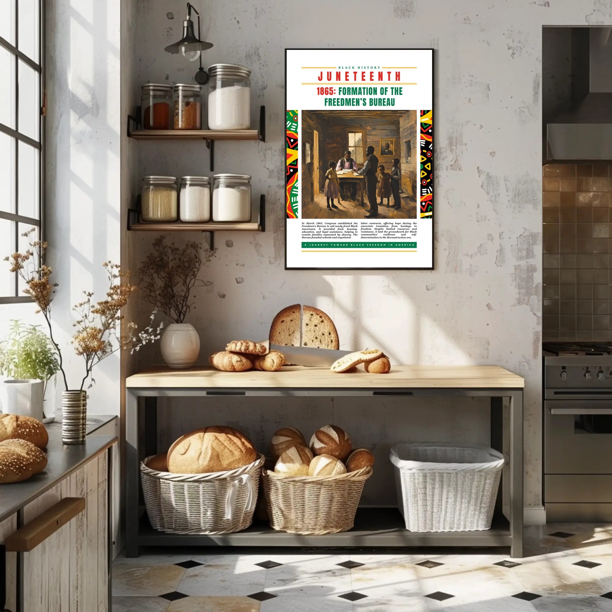 Black History Freedmen's Bureau 1865 Cultural Heritage Poster