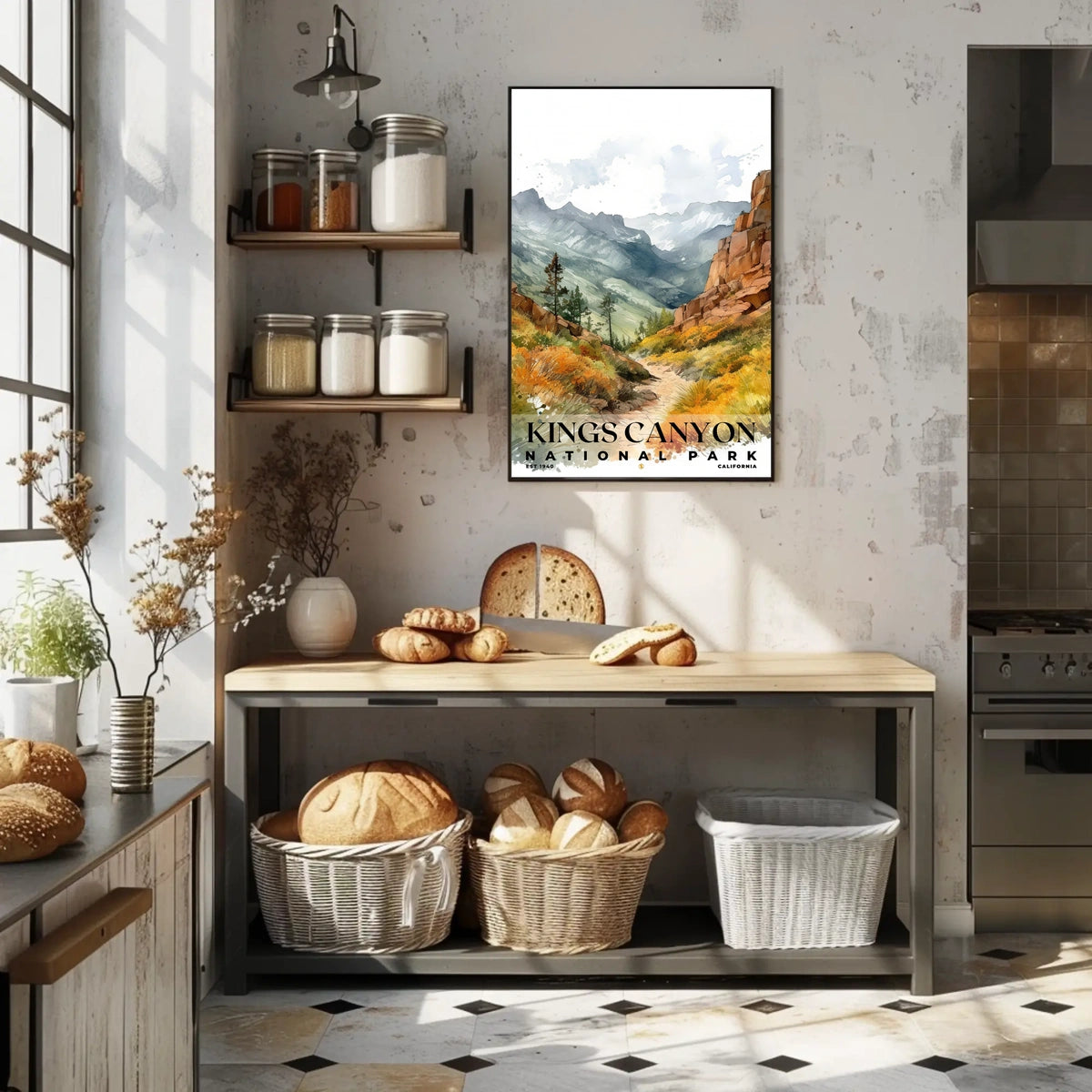 Kings Canyon Watercolor Wall Art Poster