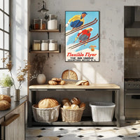 Flexible Flyer Skiing Poster PosterGoat