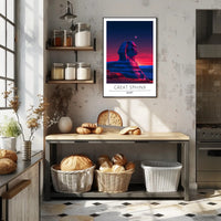 Great Sphinx Poster Under Surreal Night Sky - Fantasy Poster