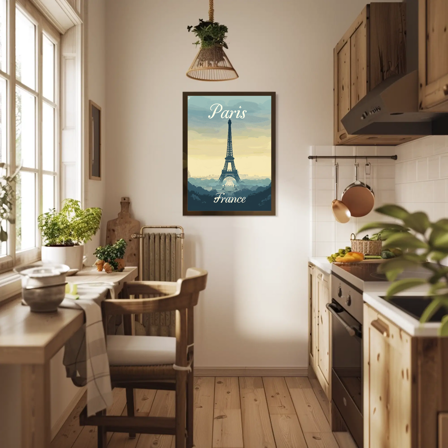Paris, France - Eiffel Tower Vintage Style Poster