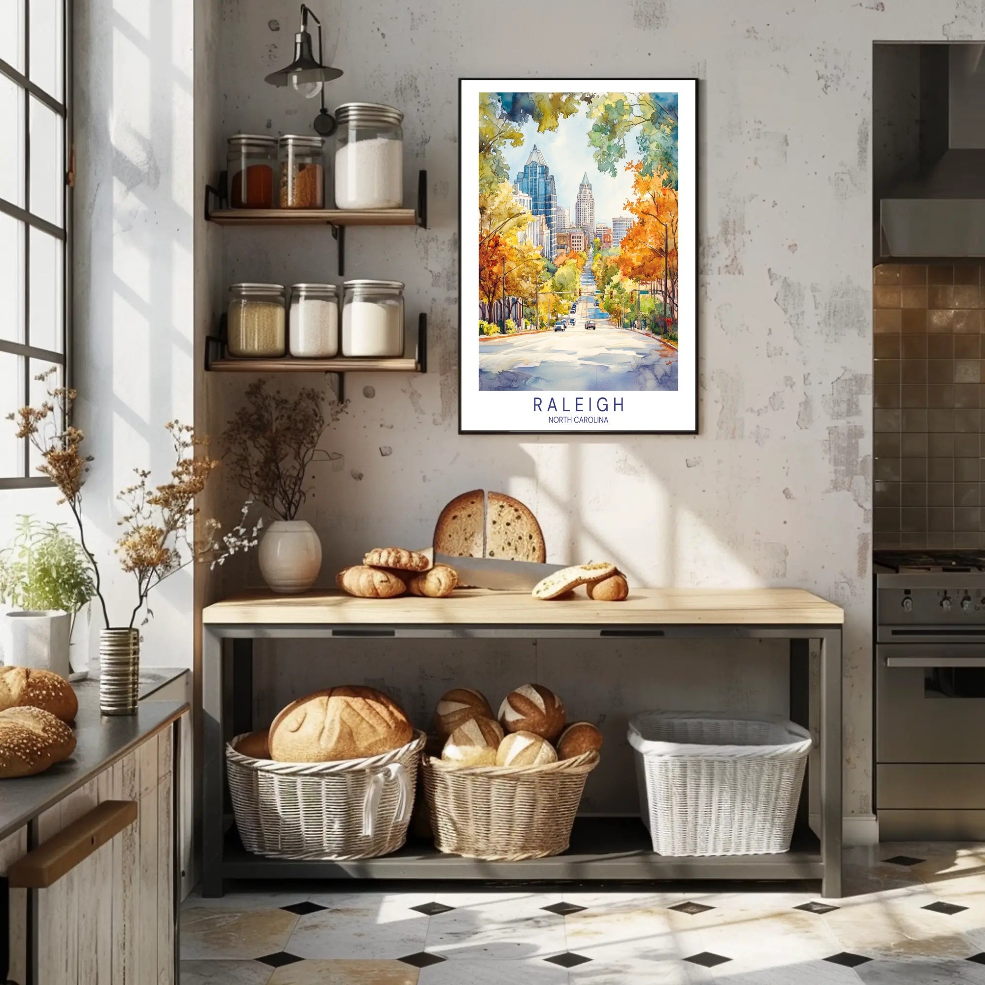 Raleigh Cityscape Poster PosterGoat