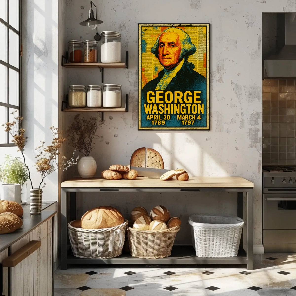 George Washington Pop Art Patriotic Poster Print