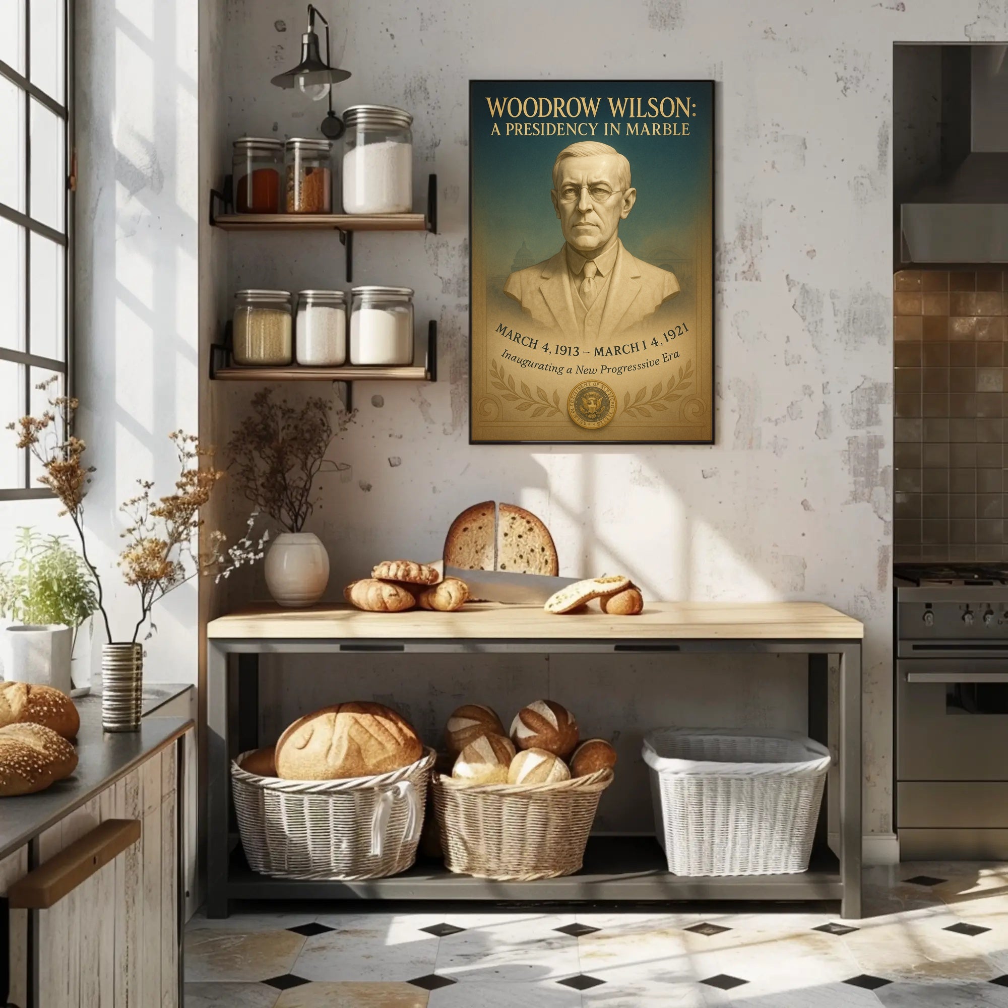 Woodrow Wilson A Presidency in Marble Poster PosterGoat