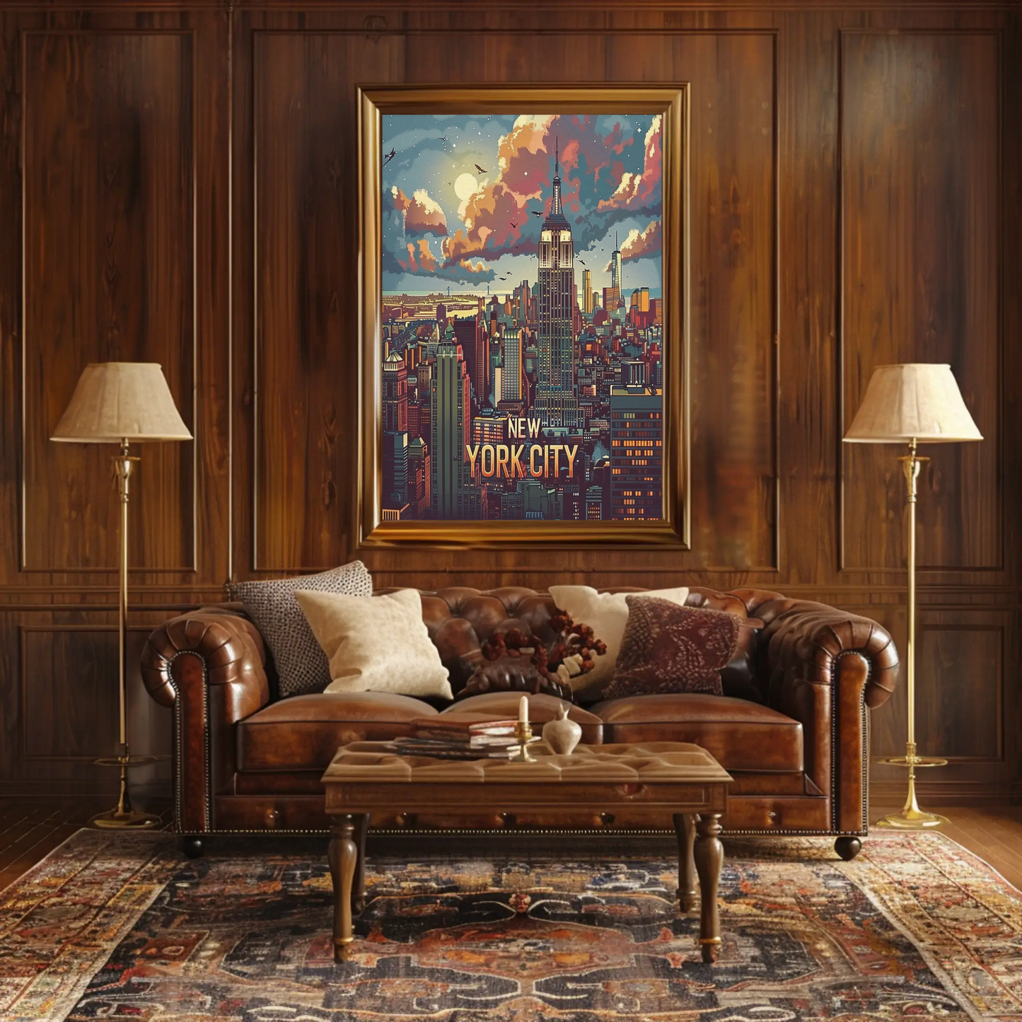 New York City Empire Skyline Travel Poster