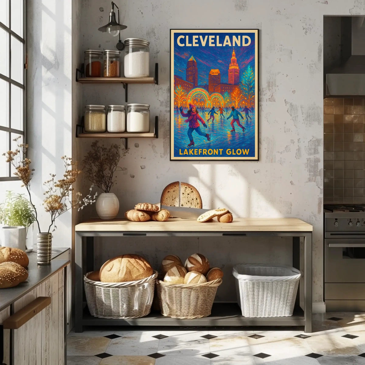 Cleveland Lakefront Glow Poster