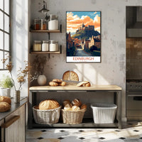 Edinburgh Castle Illustrated Travel Poster