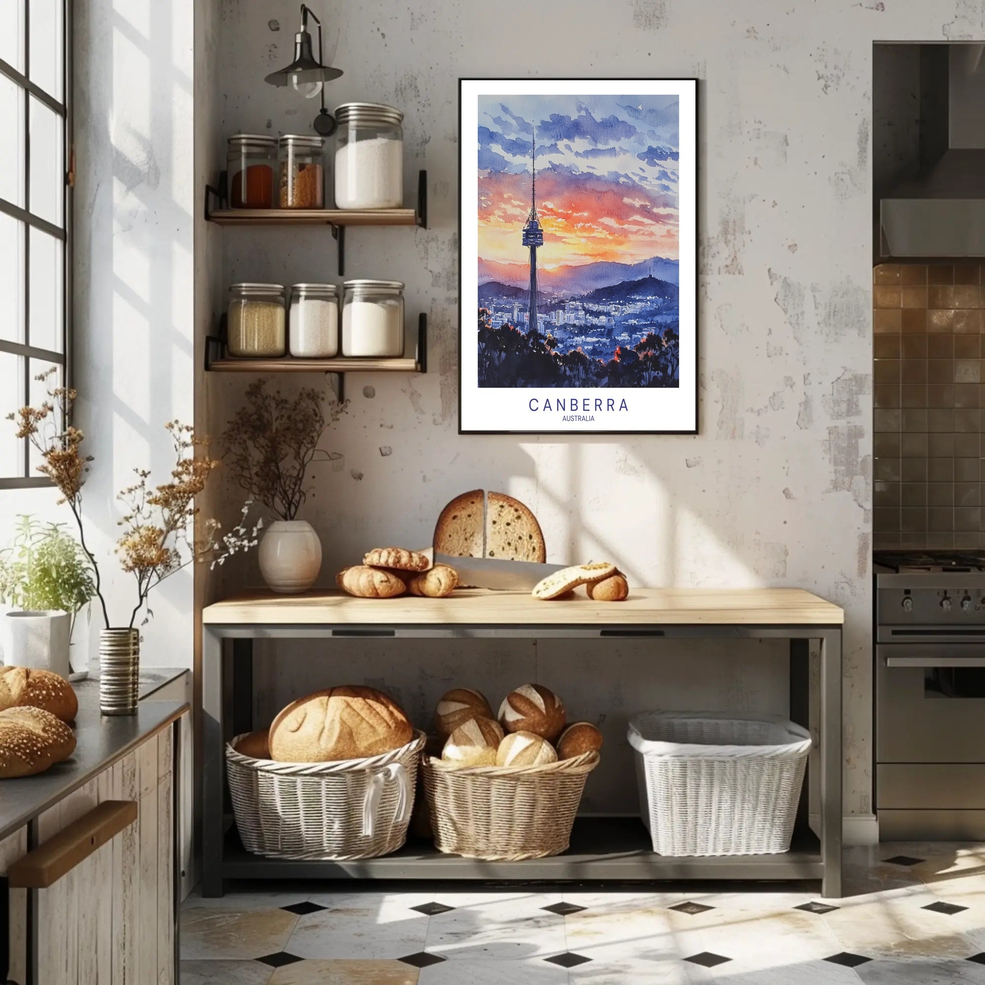Canberra Sunset Skyline Poster PosterGoat