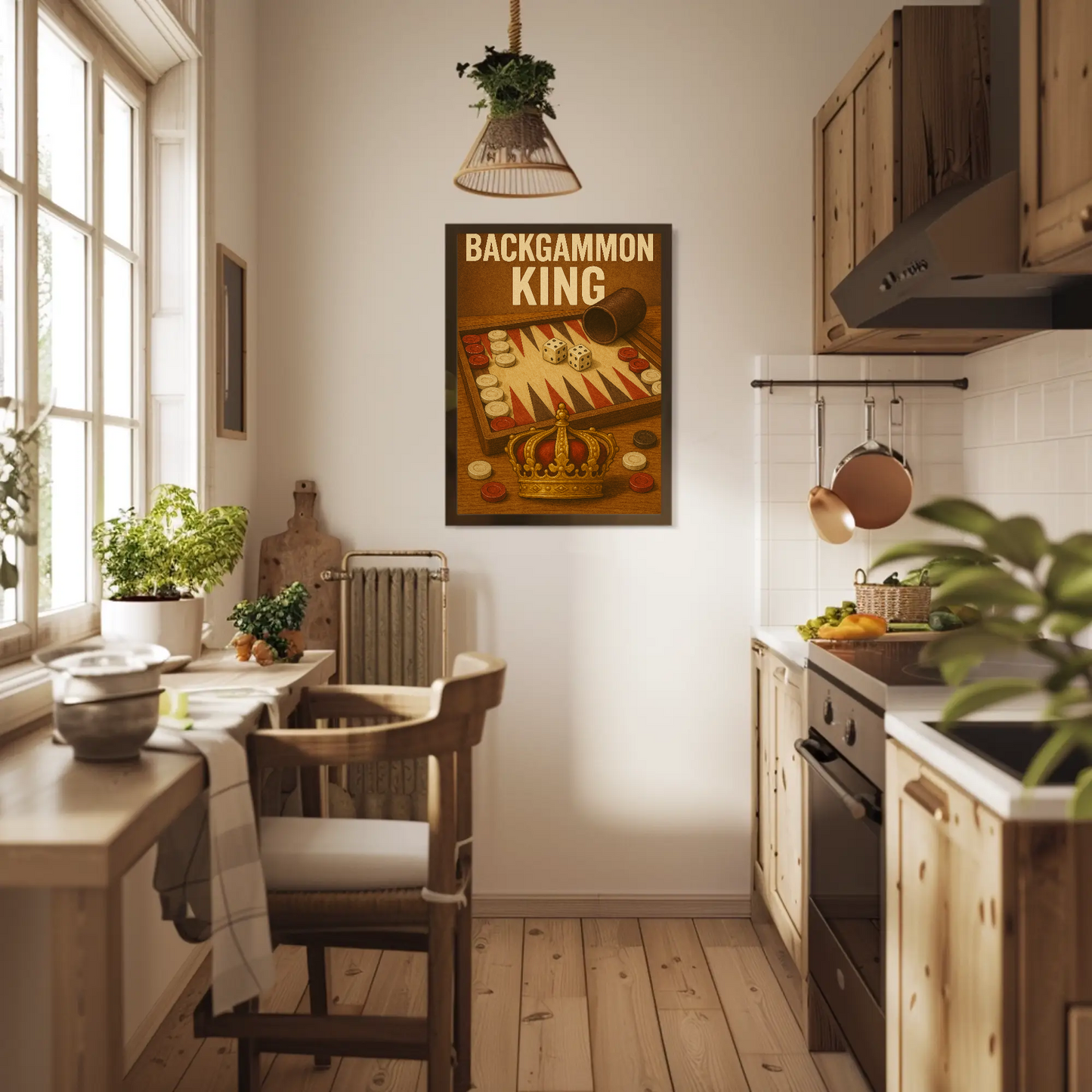 Backgammon King Vintage Poster