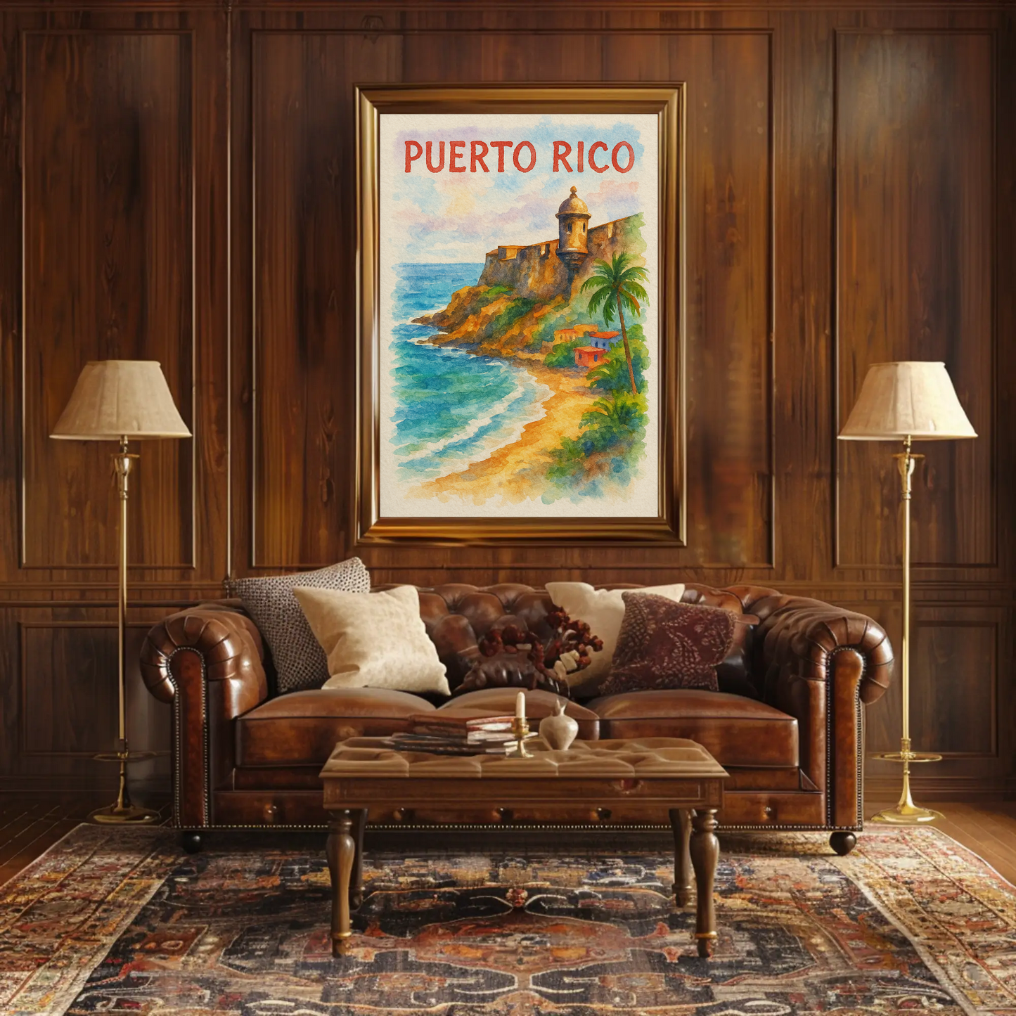 Puerto Rico Coastal Fort Travel Poster