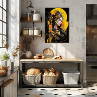 Futuristic Cyberpunk Woman Portrait Art Poster