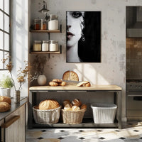 Striking Surreal Portrait Black & White Artistic Poster PosterGoat