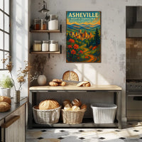 Asheville Nature and Culture Flourish Poster Home Decor