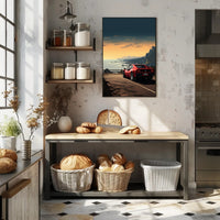 Sunset Drive Along the Coast Poster PosterGoat