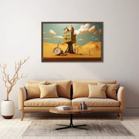 Surreal Dreamlike Landscape with Elevated House Artistic Poster