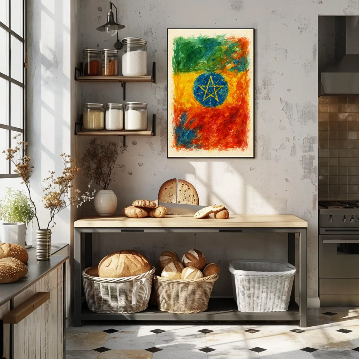 Ethiopian Flag Art Poster